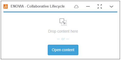 Screenshot: ENOVIA interface opening content in Collaborative Lifecycle / 3DSpace