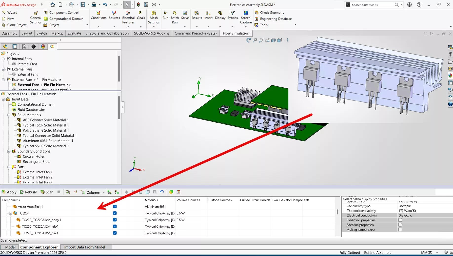 SOLIDWORKS Flow Simulation 来自子模型的项目参数配置