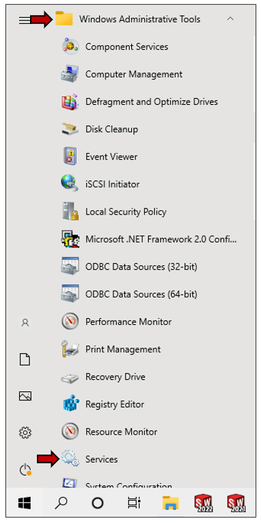 Windows-Dienste-Anwendung Screenshot - Dienste öffnen
