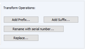 Capture d&rsquo;&eacute;cran affichant les op&eacute;rations de transformation de noms de fichiers de SOLIDWORKS PDM Copy Tree